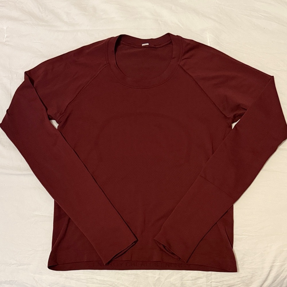 Lululemon Swiftly Tech Long Sleeve 2.0 *Race Length (Red Merlot) - Picture 4 of 5